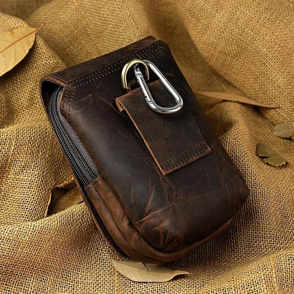Vintage Leather Cigarette Cases Belt Pouch for Men Waist Bags BELT BAG For Men
