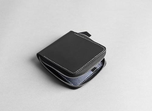 Handmade Leather Mens Cool Slim Leather Zipper Wallet Men Small Wallets Bifold for Men
