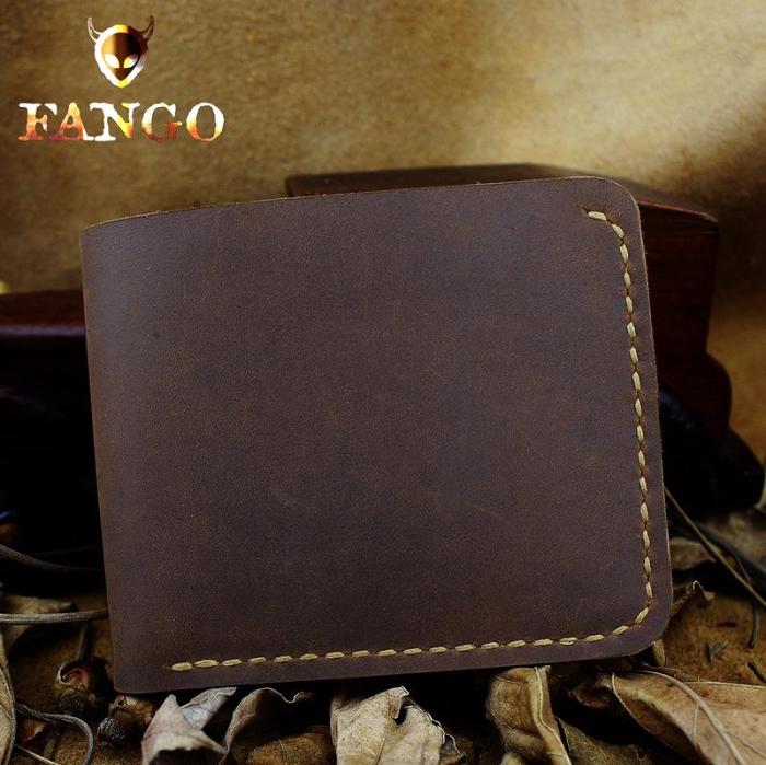Handmade Leather Mens Cool Slim Leather Wallet Men billfold Wallets Bifold for Men