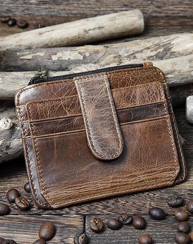Cool Leather Mens Wallet Slim Wallet Card Front Pocket Wallet for Men