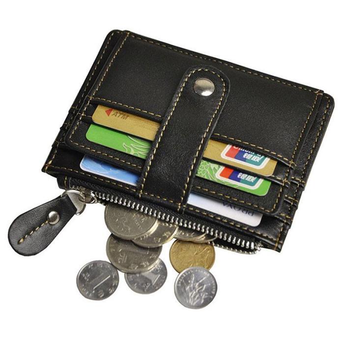 Vintage Leather Mens Front Pocket Wallet Slim Wallet for Men