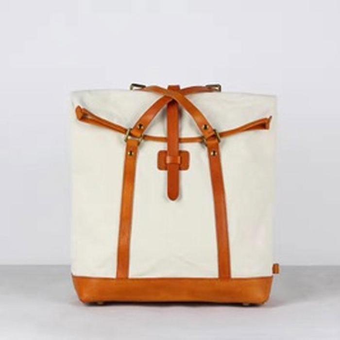 Canvas Leather Mens Backpack Travel Backpacks Laptop Backpack for men