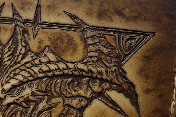 Handmade Leather Tooled Diablo3 Mens billfold Wallet Cool Leather Wallet Slim Wallet for Men