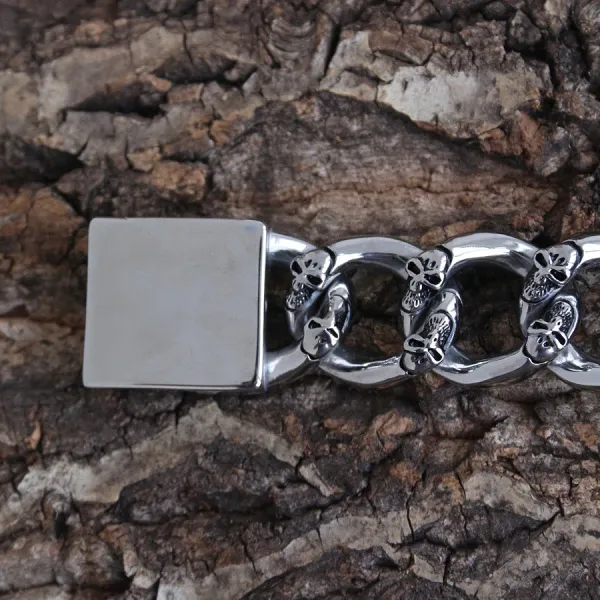 Bagger Bracelet - Skull ChainGang - Custom - 7/8 Wide - B33