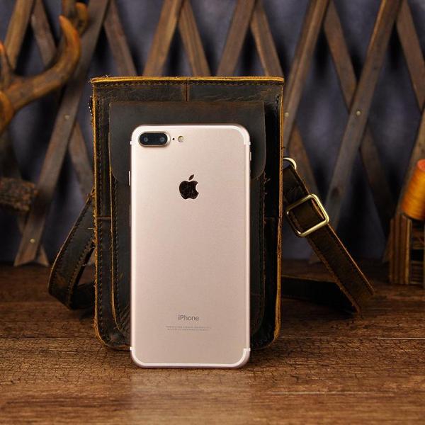 Leather Belt Pouch for Men Waist Bags Cell Phone Holsters BELT BAG Shoulder Bags For Men