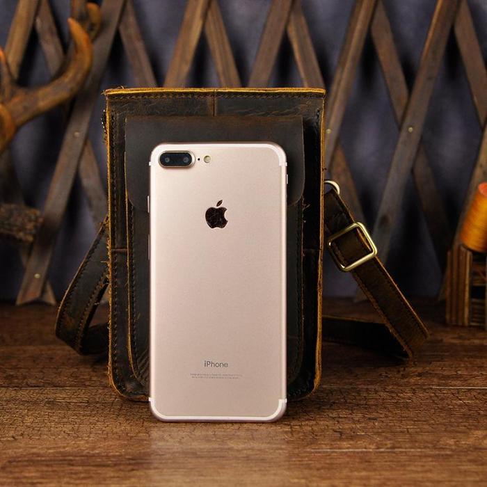 Leather Belt Pouch for Men Waist Bags Cell Phone Holsters BELT BAG Shoulder Bags For Men