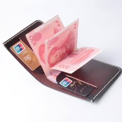 Handmade Leather Minimalist Mens Cool Slim Leather Wallet Men billfold Wallets Bifold for Men