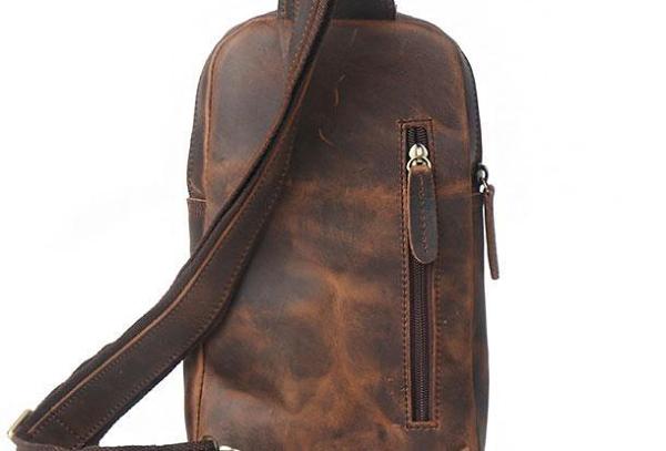 Cool Leather Chest Bag Sling Bag Crossbody Bag Travel Bag Sling Hiking Bag For Mens