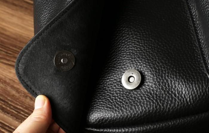 Genuine Leather Mens Cool Backpack Sling Bag Large Black Travel Bag Hiking Bag for men