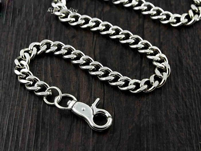 BADASS SILVER STAINLESS STEEL MENS Key Chain PANTS CHAIN WALLET CHAIN BIKER WALLET CHAIN FOR MEN