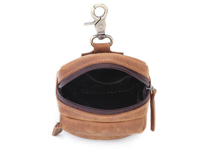 Cool Brown Leather Men's Cell Phone Holster Brown Belt Bag Belt Pouch For Men