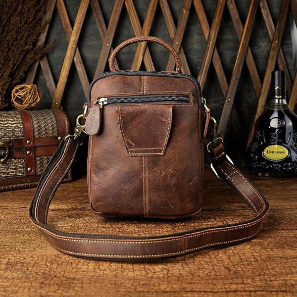 Leather Belt Pouch Mens Waist Bag Shoulder Bag for Men