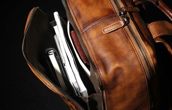 Handmade Leather Vintage Brown Mens Cool Leather Backpack Travel Bag for men