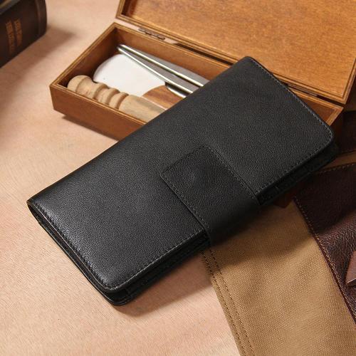 Cool Men long Leather Wallet Black Multi Cards Wallet for Men