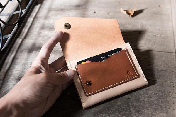 Handmade Leather Mens Cool Short Wallet Card Holder Small Card Slim Wallets for Men