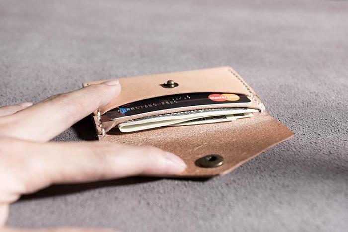 Handmade Leather Mens Cool Short Wallet Card Holder Small Card Slim Wallets for Men