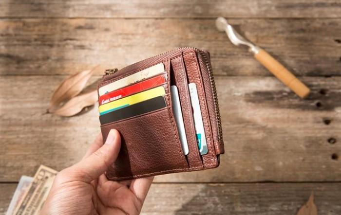 Leather Mens Slim Card Holder Front Pocket Wallets Card Wallets for Men