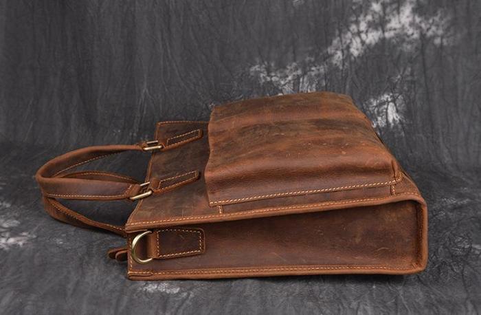 Men Leather Briefcase Bag Vintage Handbag Shoulder Bag For Men