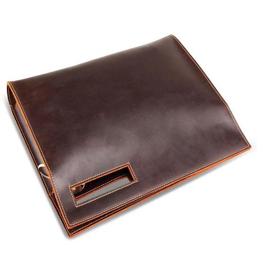 Dark Brown and Brown MENS LEATHER SLIM CLUTCH ENVELOPE BAG CLUTCH BAG FOR MEN