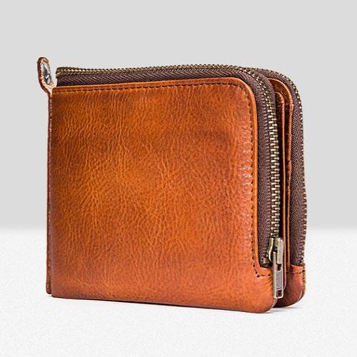 Handmade Mens Cool billfold Leather Wallet Men Small Wallets Bifold for Men