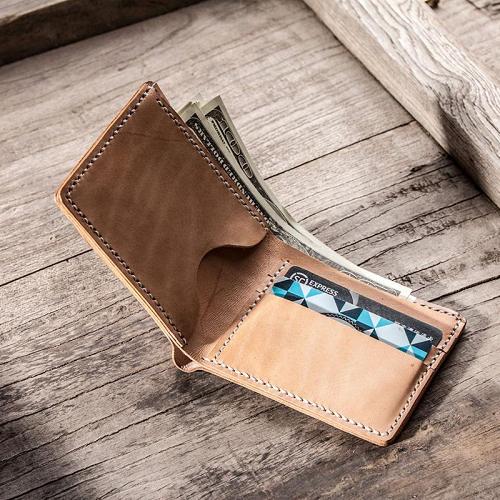 Cool Leather Men Small Wallet Bifold Vintage Wallet for Men