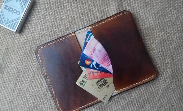 Vintage Leather Mens Slim Front Pocket Bifold Small Wallets Card Wallet for Men