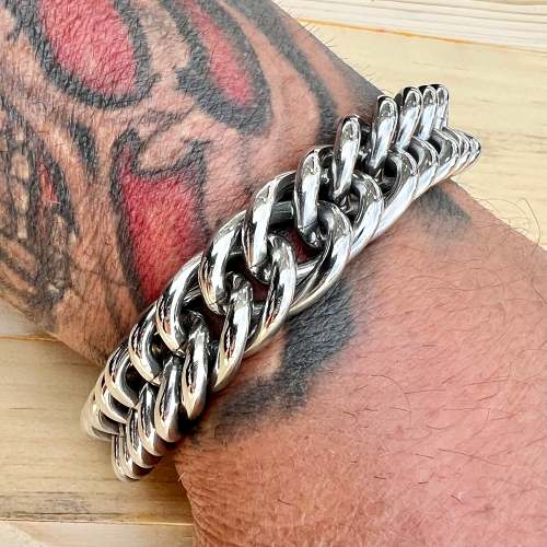 Bracelet - Curb Chain - Silver - 1/2 wide - CCB01