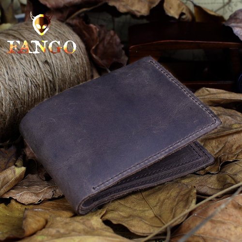 Handmade Leather Mens Cool Slim Leather Wallet Men billfold Wallets Bifold for Men
