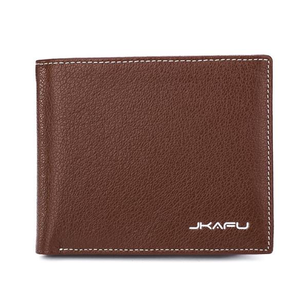 Genuine Leather Mens Cool Slim Leather Wallet Men Small Wallets Bifold for Men