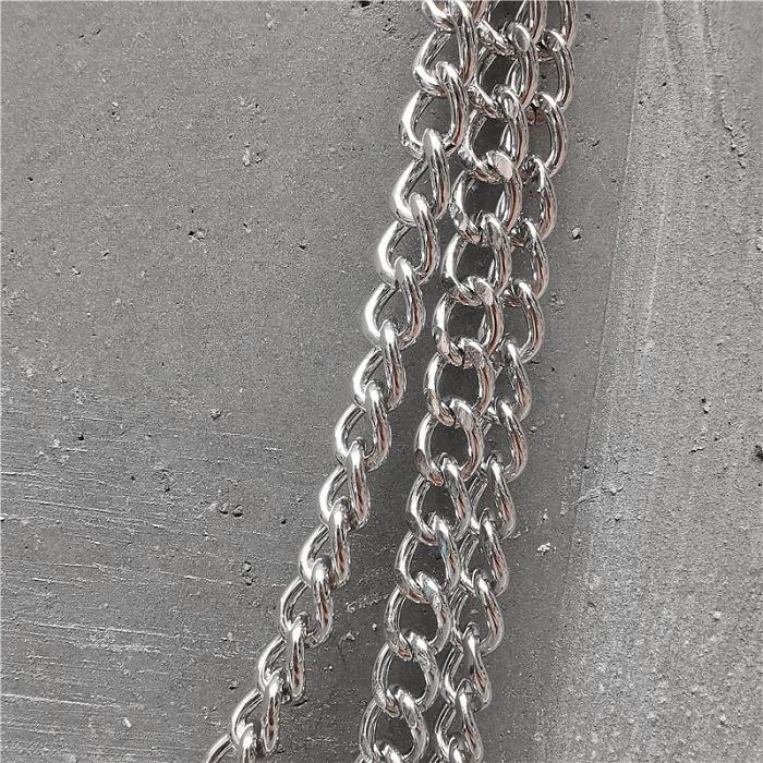 Badass Punk Mens Womens Long Three-Layer Hip Hop Pants Chain Wallet Chain For Men
