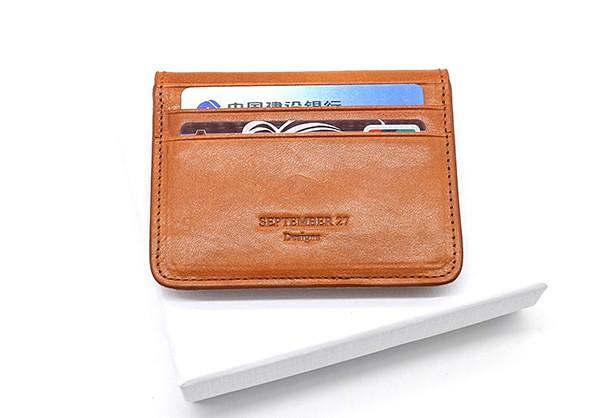 Leather Mens Card Wallet Slim Front Pocket Wallet Small Change Wallets for Men