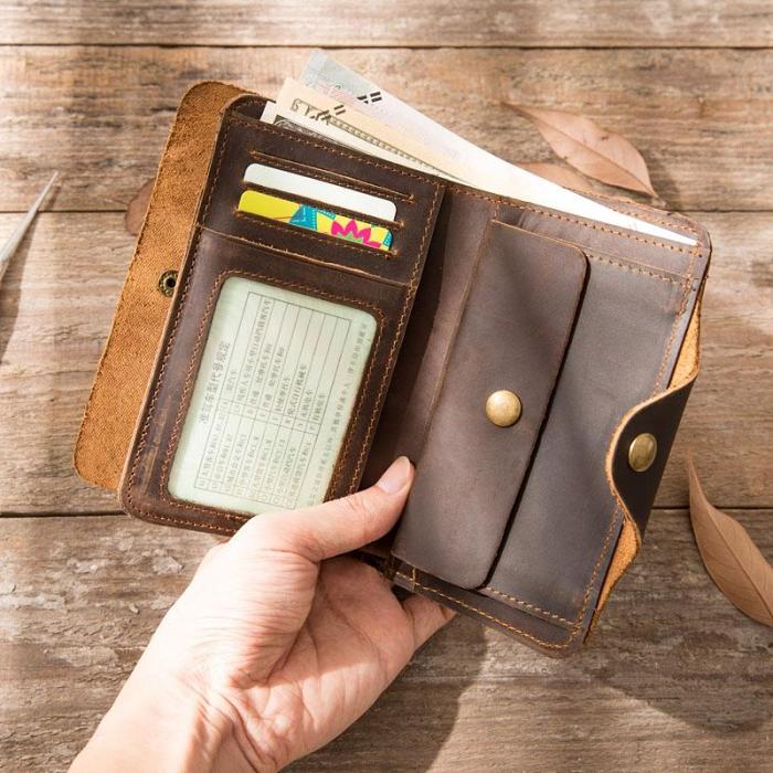 Vintage Slim long Wallets Leather Mens Coffee Wallet Long Wallet for Men