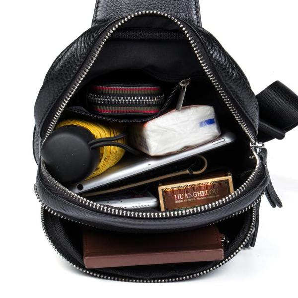 Leather Mens Cool Sling Bag Crossbody Bag Chest Bag for men