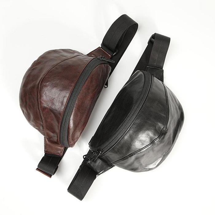 Small Leather Fanny Pack Mens Waist Bag Hip Pack Small Leather Belt Bag Bumbag for Men