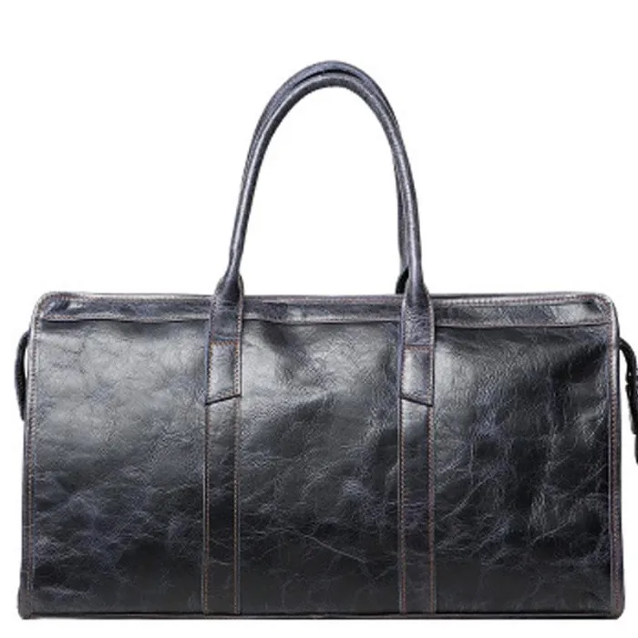 Genuine Leather Mens Large Travel Bag Cool Duffle Bag Shoulder Bag Weekender Bag for Men