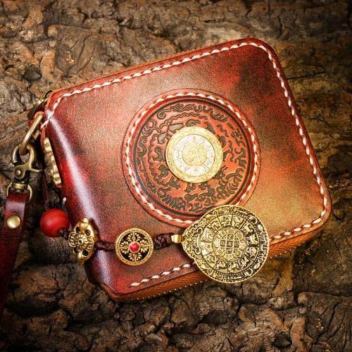 Handmade Leather Mens Chain Biker Wallet Cool Leather Wallet Small Wallets for Men