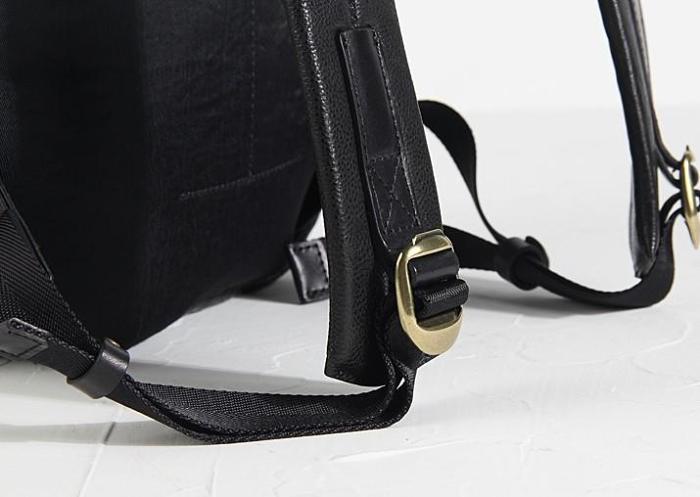 Genuine Leather Mens Cool Backpack Sling Bag Large Black Travel Bag Hiking Bag for men