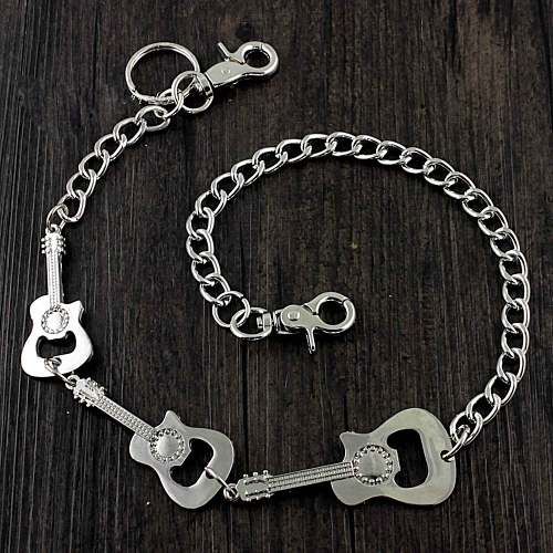 Solid Stainless Steel Guitar Wallet Chain Cool Punk Rock Biker Trucker Wallet Chain Trucker Wallet Chain for Men