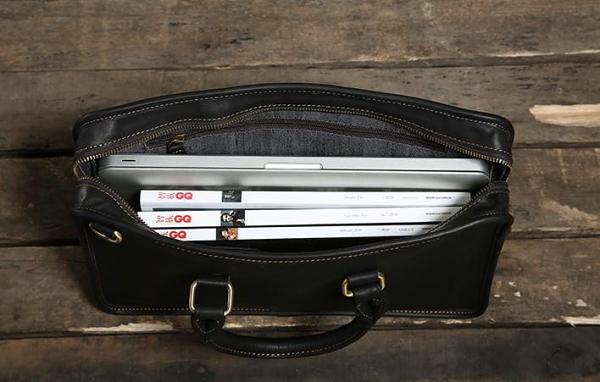 Handmade Leather Mens Cool Messenger Bag Briefcase Work Bag Business Bag Laptop Bag for men