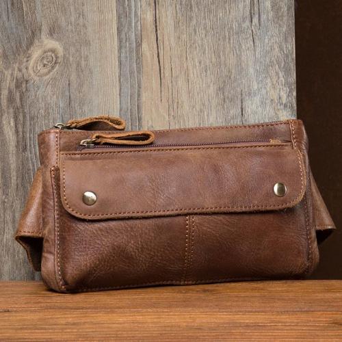 Vintage Leather Fanny Pack Mens Waist Bag Hip Pack Belt Bag Bumbag for Men