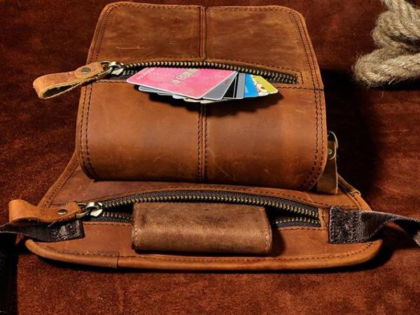 Cool Biker Mens Leather Drop Leg Bag Belt Pouch Waist Bag Side Bag Shoulder Bag for Men