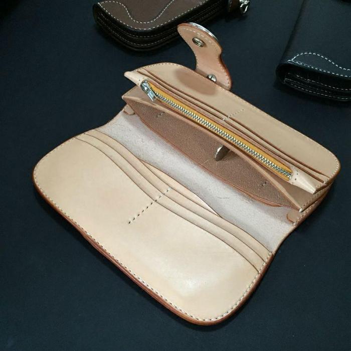 Handmade Leather Biker Wallet Mens Cool Chain Wallet Trucker Wallet with Chain