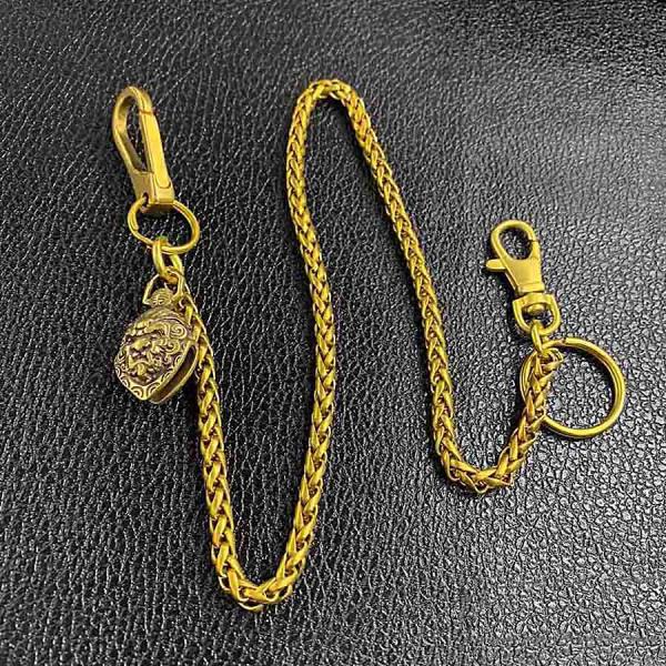 Cool Brass 18 Mens Lion Bell Key Chain Pants Chain Wallet Chain Motorcycle Wallet Chain for Men