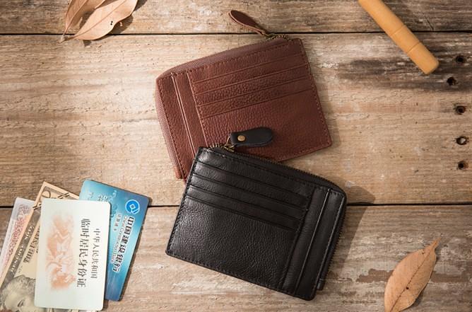 Leather Mens Slim Card Holder Front Pocket Wallets Card Wallets for Men