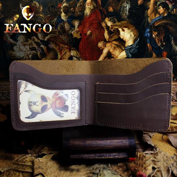 Handmade Leather Mens Cool Slim Leather Wallet Men billfold Wallets Bifold for Men