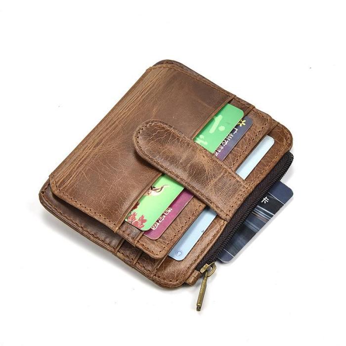 Cool Leather Mens Wallet Slim Wallet Card Front Pocket Wallet for Men