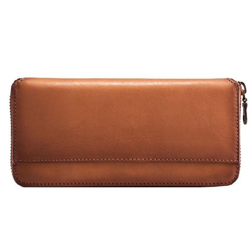 Leather Long Wallets for Men Zipper Long Wallet
