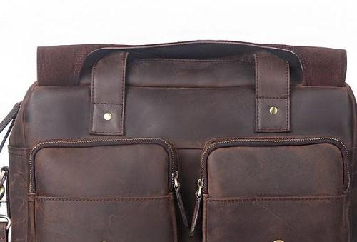 GENUINE LEATHER MENS COOL MESSENGER BAG BRIEFCASE WORK BAG BUSINESS BAG FOR MEN