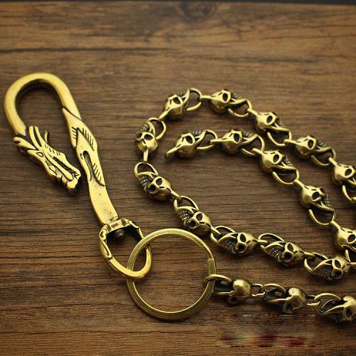 Fashion Brass 18 Mens Skull Key Chain Pants Chain Wallet Chain Motorcycle Wallet Chain for Men
