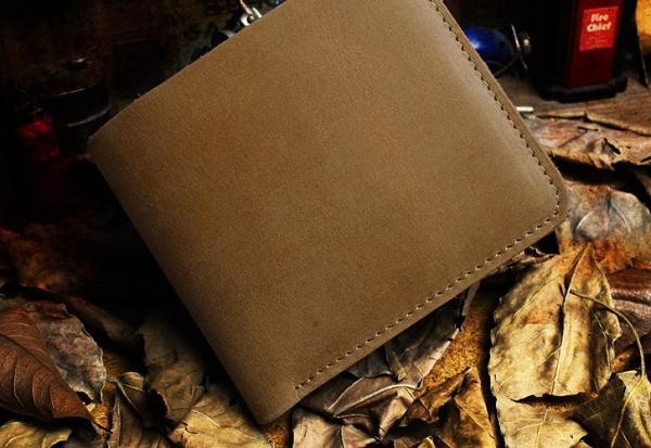 Handmade Leather Mens Cool Slim Leather Wallet Men billfold Wallets Bifold for Men